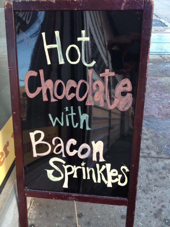Hot Chocolate w Bacon Sprinkles
